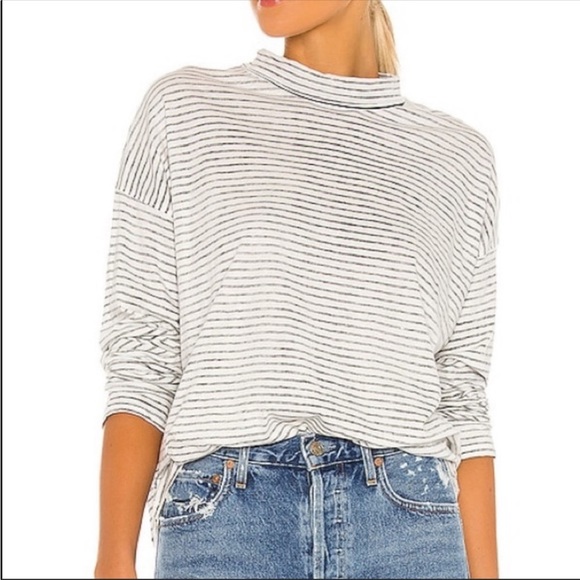 Free People Be Free Mock Neck Stripe Tunic, Size Small - Picture 11 of 11